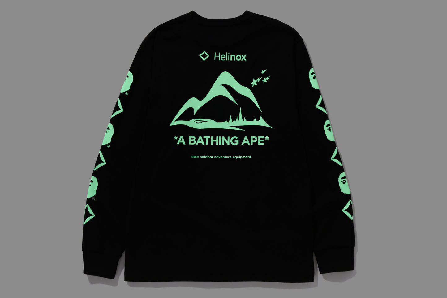 BAPE × Helinox GLOW IN THE DARK LONG SLEEVE T-SHIRT - Black