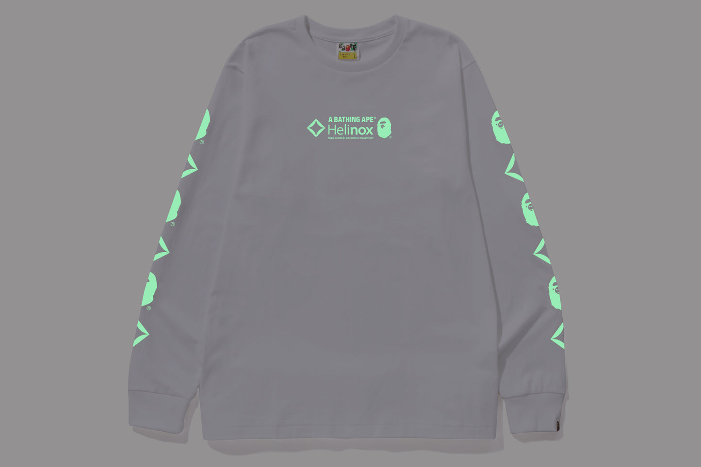 BAPE × Helinox GLOW IN THE DARK LONG SLEEVE T-SHIRT - White