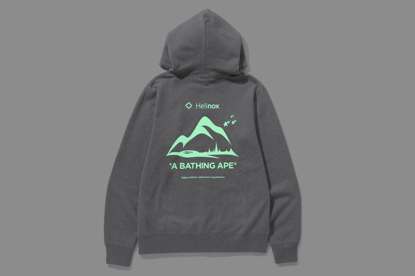 BAPE × Helinox GLOW IN THE DARK PULLOVER HOODIE - Gray