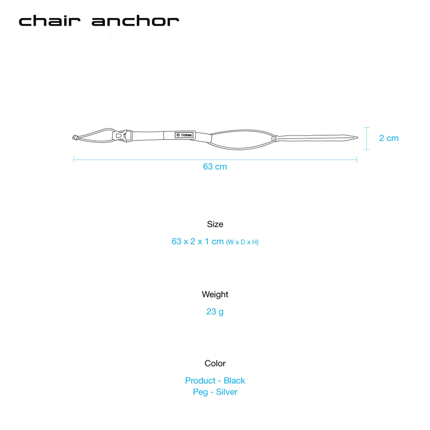 Chair Anchor (with J-stake) - Black