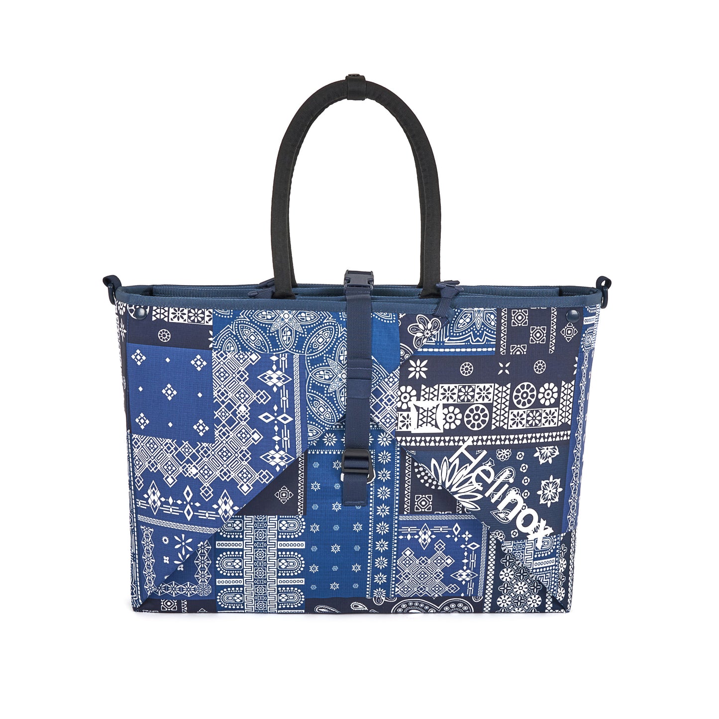 Folding Tote(origami tote) - Blue Bandanna Quilt