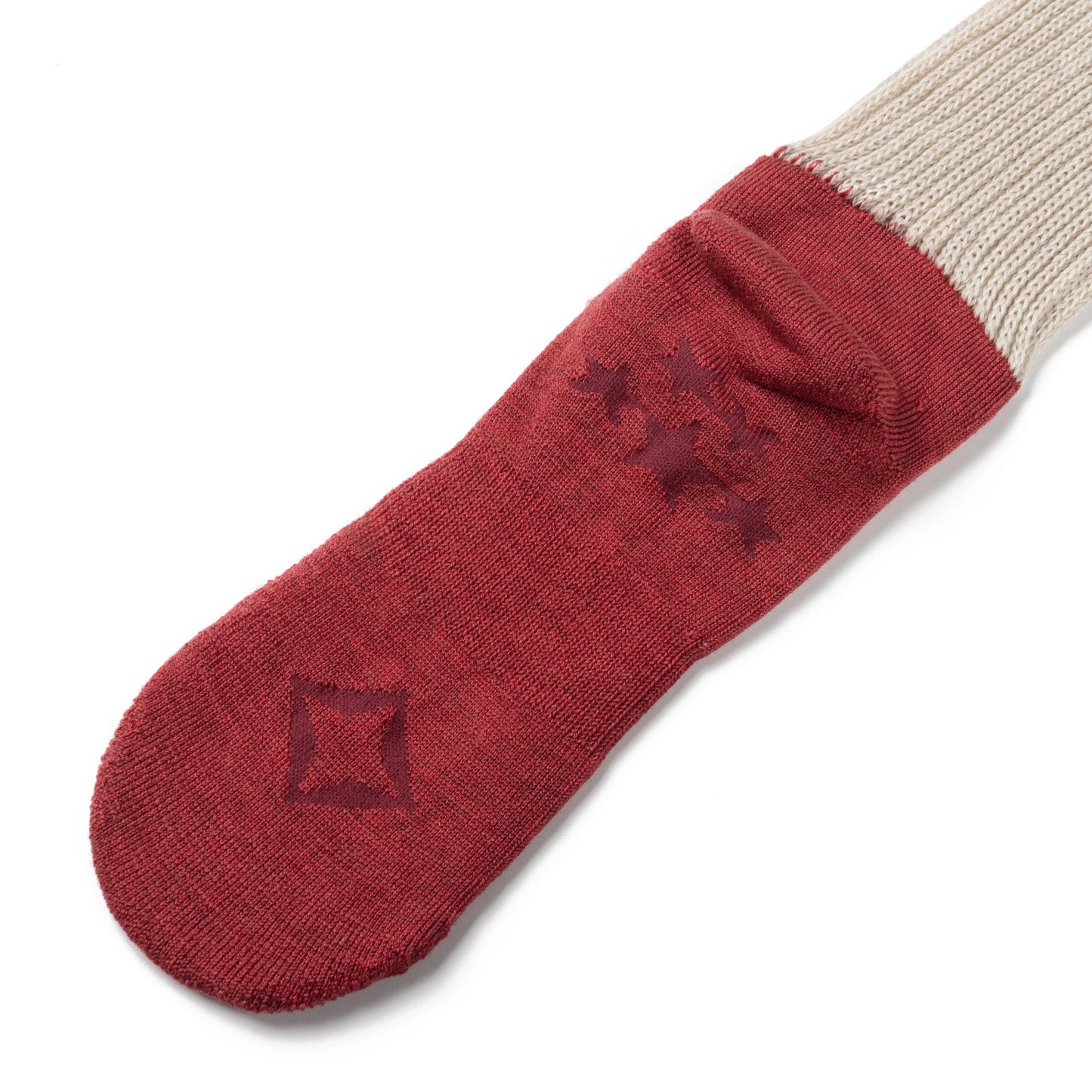 Winiche & Co. × Helinox Wool Slouch Socks - Red / Beige