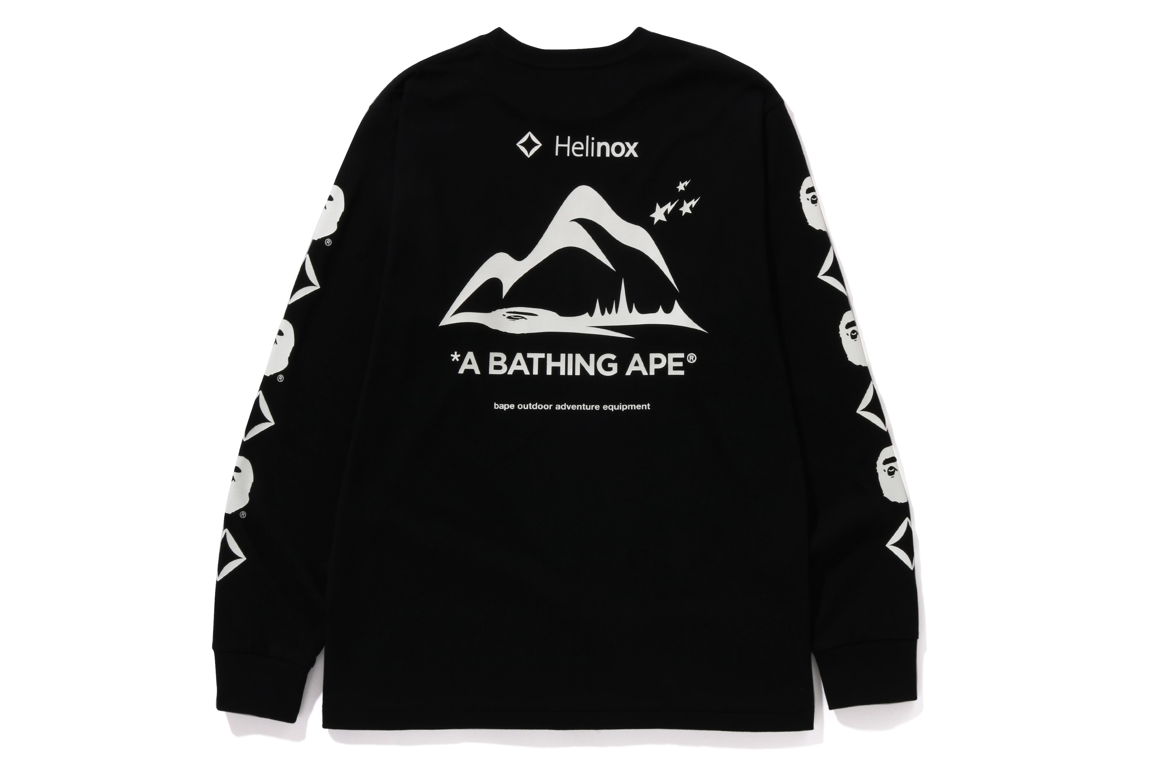 BAPE × Helinox GLOW IN THE DARK LONG SLEEVE T-SHIRT - Black