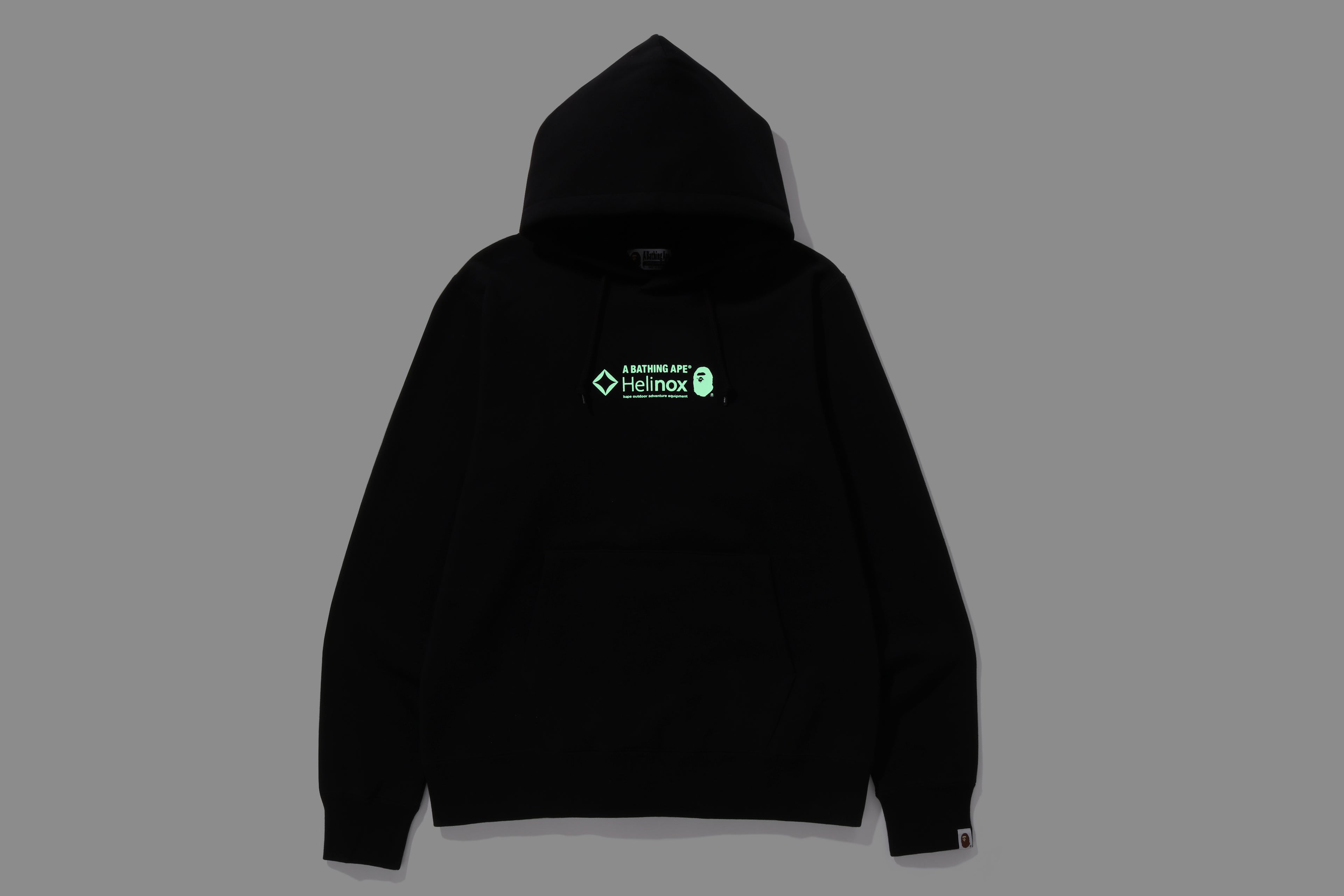 BAPE × Helinox GLOW IN THE DARK PULLOVER HOODIE - Black