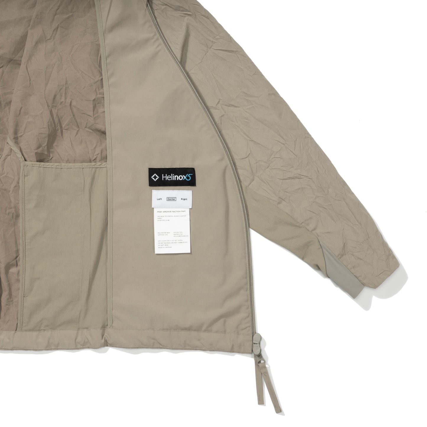 Helinox 15th Anniversary x POST ARCHIVE FACTION (PAF) Technical Jacket Center - Sand