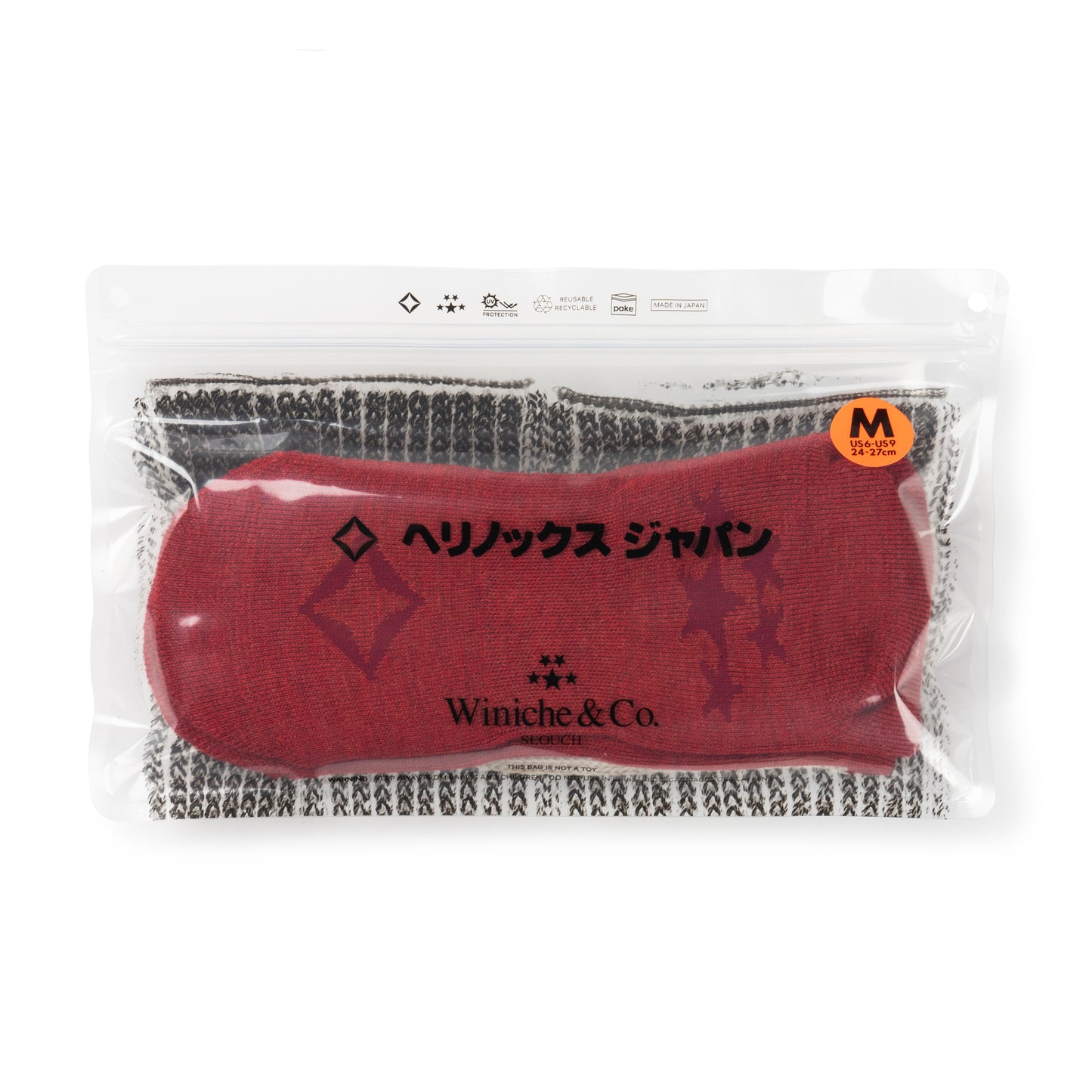 Winiche & Co. × Helinox Wool Slouch Socks - Red / Beige