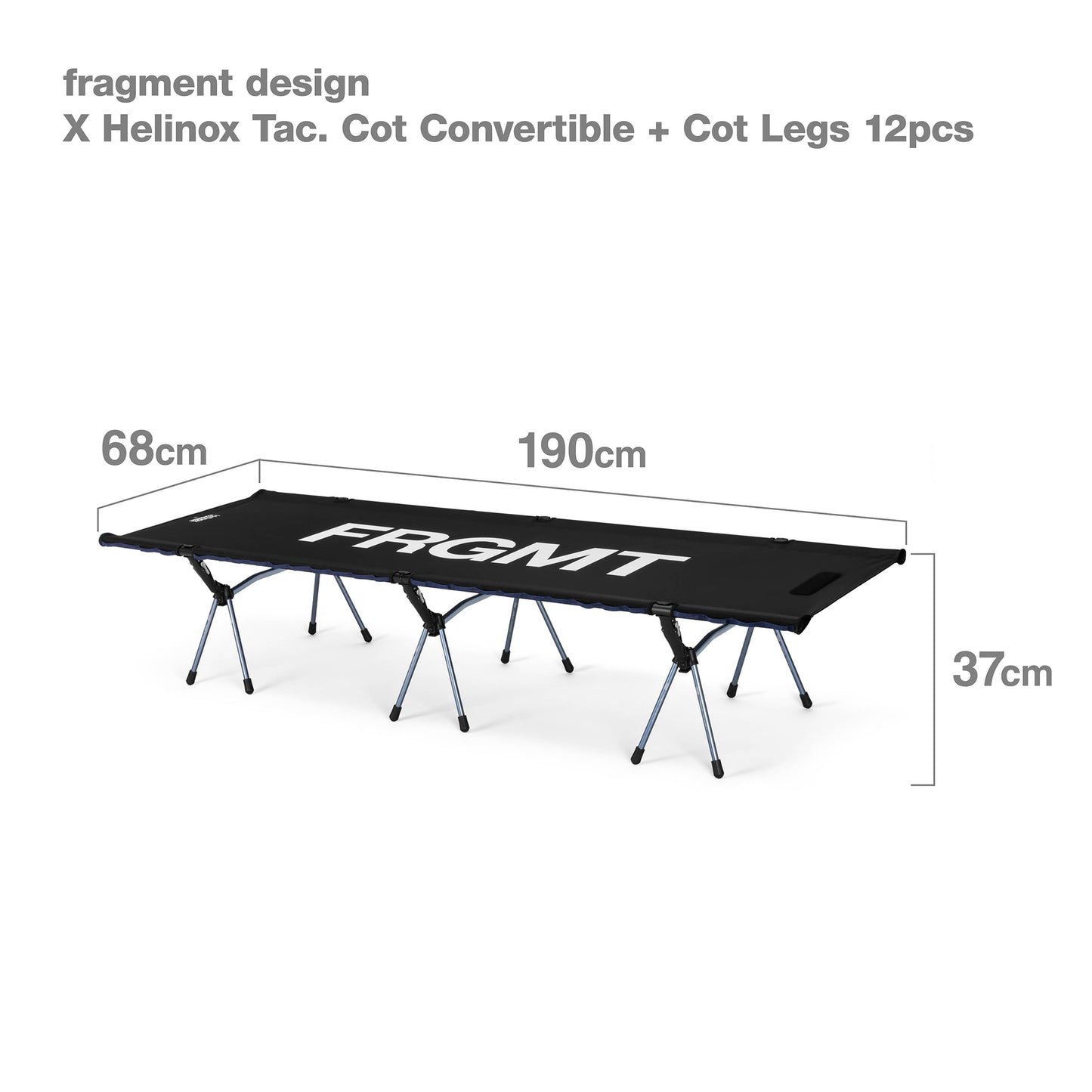 fragment design × Helinox Tac. Cot One Convertible (with Legs) - Black & Navy