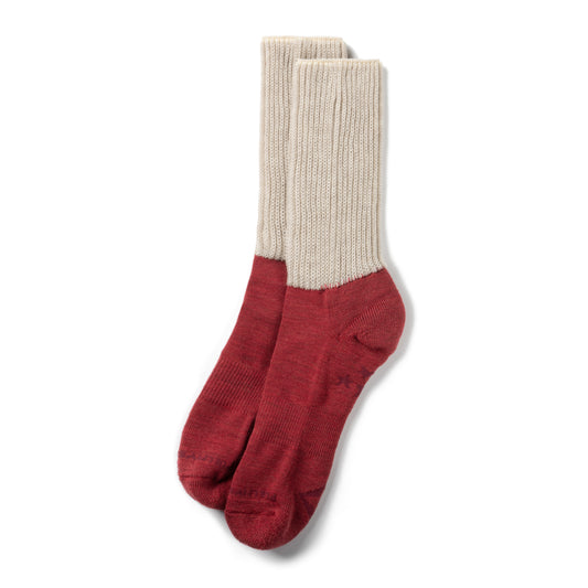 Winiche & Co. × Helinox Wool Slouch Socks - Red / Beige